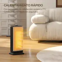 Calefactor Cerámico 2000W con 3 Modos y Protección Térmica Negro HOMCOM