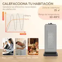 Calefactor Cerámico 2000W con 3 Modos y Protección Térmica Negro HOMCOM