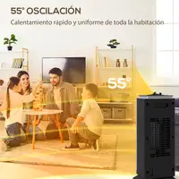 Calefactor Cerámico 2000W con 3 Modos y Protección Térmica Negro HOMCOM