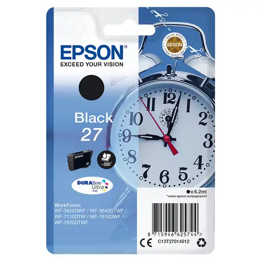 Epson Alarm clock Singlepack Black 27 DURABrite Ultra Ink