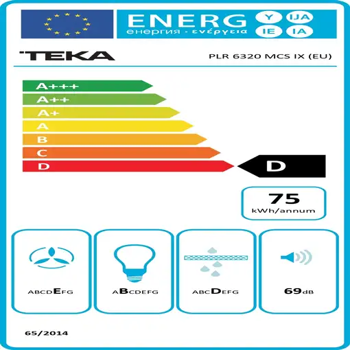 Teka PLR 6320 Semintegrada (extraíble) Acero inoxidable D 384 m³/h