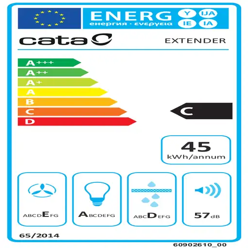 CATA EXTENDER 900 Semintegrada (extraíble) Acero inoxidable 390 m³/h