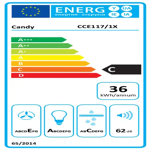 Candy Décor CCE117/1X De pared Acero inoxidable C 305 m³/h