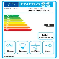 Mepamsa IRÚN 2.0 Encastrada Negro 570 m³/h