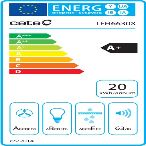 CATA TFH6630WH Semintegrada (extraíble) Blanco 575 m³/h