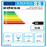 Edesa ECS-6213 WH Telescópica o extraplana Blanco D 300 m³/h Edesa ECS-6213 WH Telescópica o extraplana Blanco D 300 m³/h