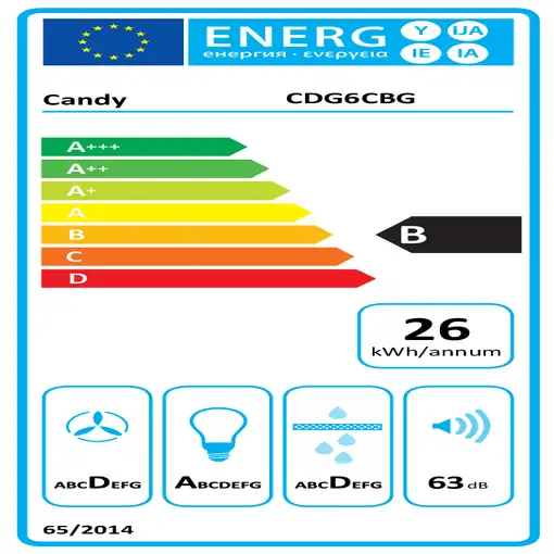 Candy Moderna CDG6CBG De pared Negro 310,8 m³/h