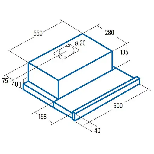 CATA TF 5260 X Semintegrada (extraíble) Acero inoxidable D 325 m³/h