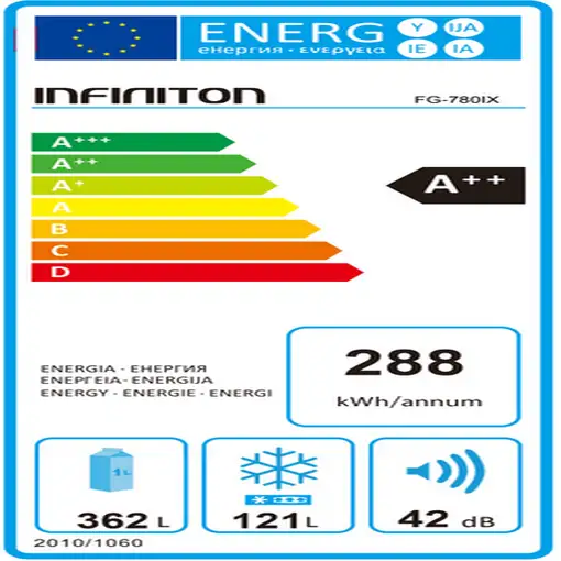 Frigoríficos dos puertas Independiente 483 L Plata 0000091463 INFINITON
