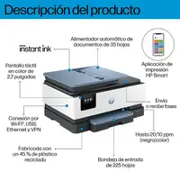 HP OfficeJet Pro 8125e Inalámbrico All-in-One Color Impresora, Servicio Instant In