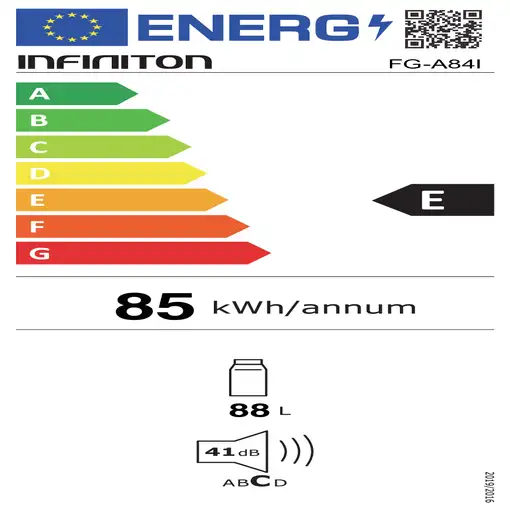 Infiniton FG-A84I frigorífico Independiente 88 L E Acero inoxidable