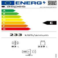 Nevera y congelador Independiente 293 L Acero inoxidable AC185603ENFX ASPES