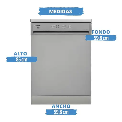 Lavavajillas 598 mm 12 place settings SERIE 1-DW6103X V SAUBER