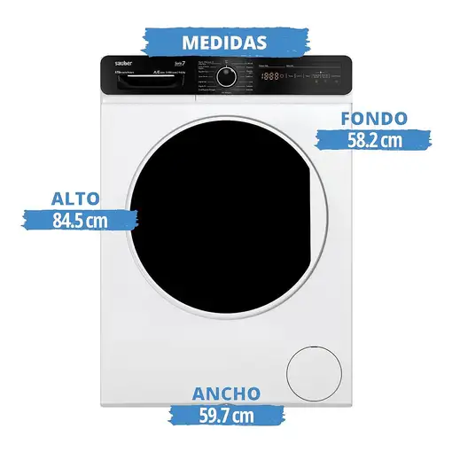 Lavadora-secadoras 6 / 9 kg 1400 rpm Blanco SERIE 7-DR96143 V SAUBER