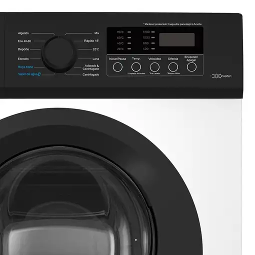 Lavadora carga frontal 7 kg 1200 RPM Negro AL7204AIDVB ASPES