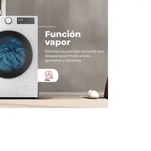 Lavadora blanca de 8 kg, 1350 Rpm, Vapor, Nature 8 EVVO