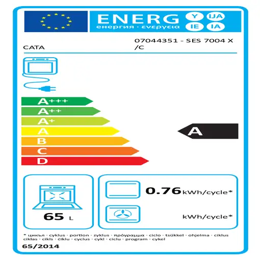 Horno 65 L Negro 07044351 CATA