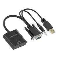 AISENS Cable conversor SVGA+Audio a HDMI, SVGA/M+Jack 3.5/M+USB-A/M-HDMI A/H, Negr