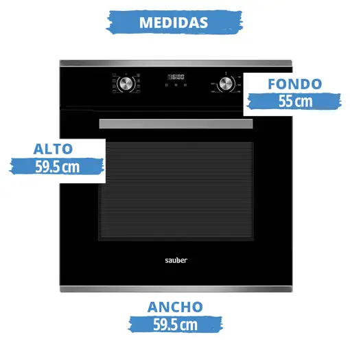 Horno 65 L Acero inoxidable 8436570103001 SAUBER