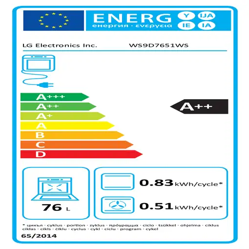 Horno 76 L Wi-Fi Acero inoxidable WS9D7651WS.BSTQEUR LG