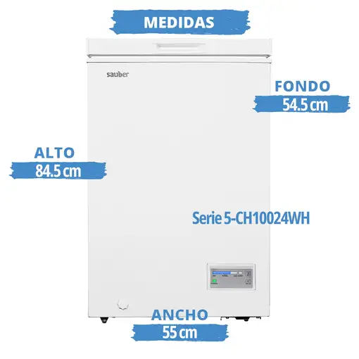 Sauber SERIE 5-CH10024WH Congelador vertical Independiente 98 L E Blanco