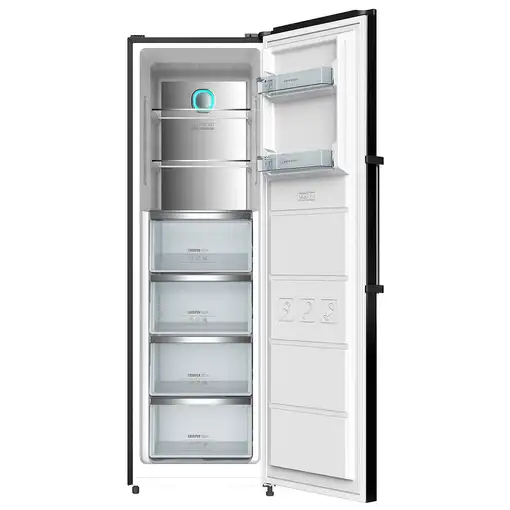 Infiniton CV-19DST Congelador vertical Independiente Negro, Acero inoxidable