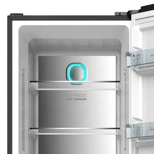 Infiniton CV-19DST Congelador vertical Independiente Negro, Acero inoxidable