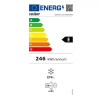 Sauber SERIE 5-CV18524WH congelador Congelador vertical Independiente 274 L E Bla Sauber SERIE 5-CV18524WH congelador Congelador vertical Independiente 274 L E Bla