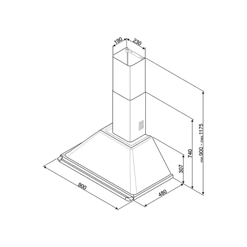 Smeg KT90GRE campana De pared Gris 567 m³/h