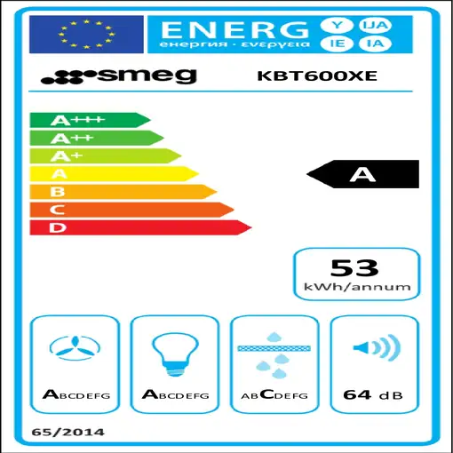 Smeg KBT600XE campana De pared Acero inoxidable 473 m³/h
