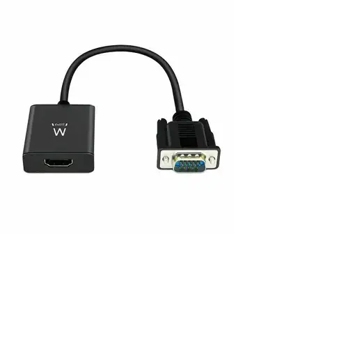 Ewent EW9866 adaptador de cable de vídeo 0,202 m VGA (D-Sub) HDMI + 3.5mm Negro