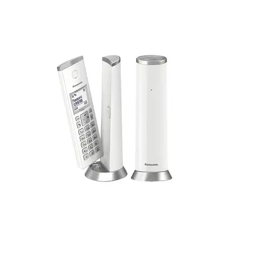 Panasonic KX-TGK212SP Teléfono DECT Identificador de llamadas Plata, Blanco