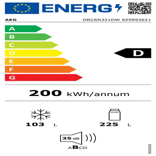 Frigoríficos сombis Independiente 328 L Blanco Series 6000 925 993 621 AEG