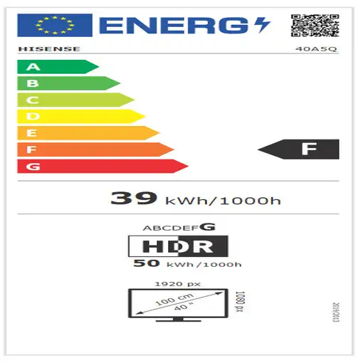 Televisor QLED 40'' Full HD Negro Smart 20016113 HISENSE
