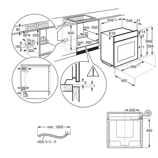 Horno 71 L Acero inoxidable 944 187 920 AEG