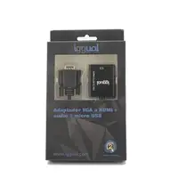 iggual Adaptador VGA a HDMI + audio + microUSB