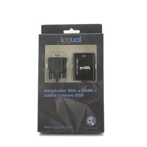iggual Adaptador VGA a HDMI + audio + microUSB