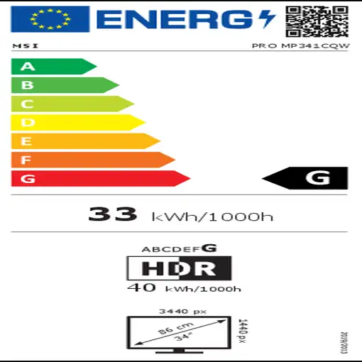 MSI Pro MP341CQ pantalla para PC 86,4 cm (34") 3440 x 1440 Pixeles UltraWide Quad