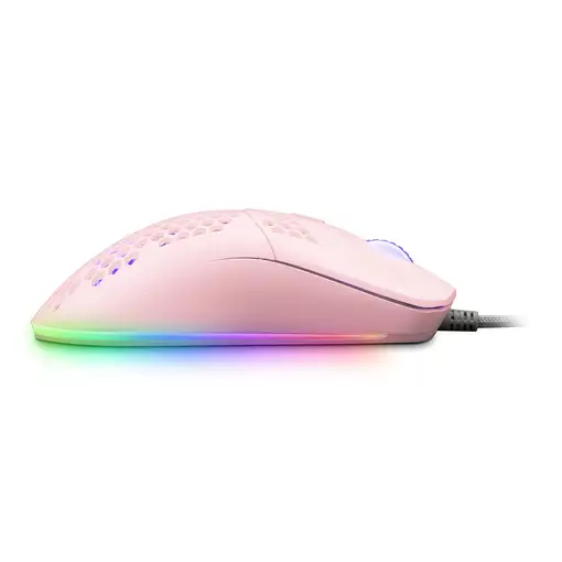 Mars Gaming MMAX, Ratón Ultraligero 69g, Óptico 12400DPI, Chroma RGB, Soft, Rosa