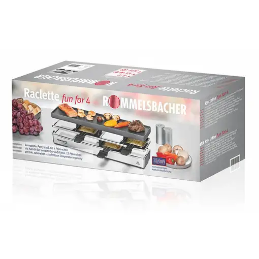 Rommelsbacher RC 800 parrilla de interior 4 personas(s) 795 W Negro, Plata