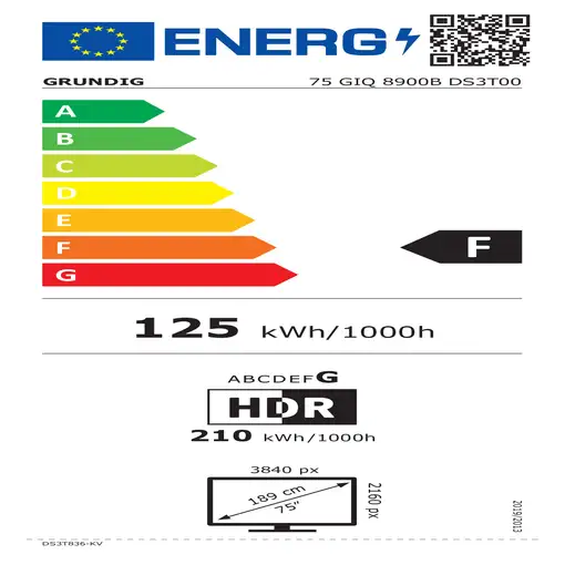 Televisor QLED 75" 4K Ultra HD Negro Smart 75GIQ8900B GRUNDIG
