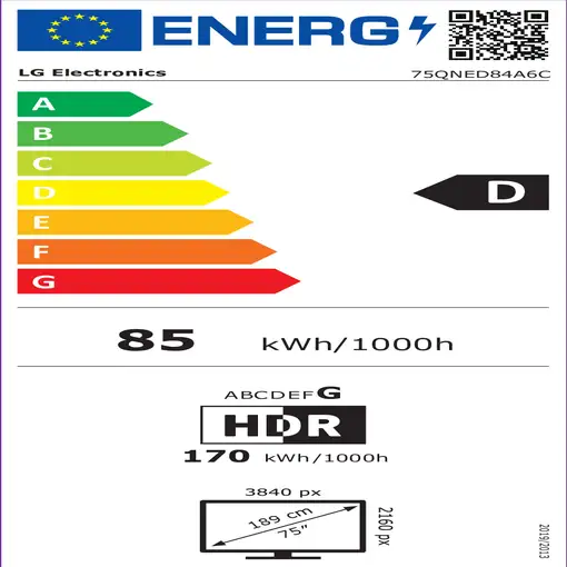 Televisor QNED 75" 4K Ultra HD Negro Smart 75QNED84A6C.AEU LG