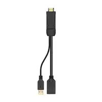 AISENS Conversor Activo HDMI 2.0 + USB Alim. a DISPLAYPORT V1.2, HDMI/M-USB/M-DP/H