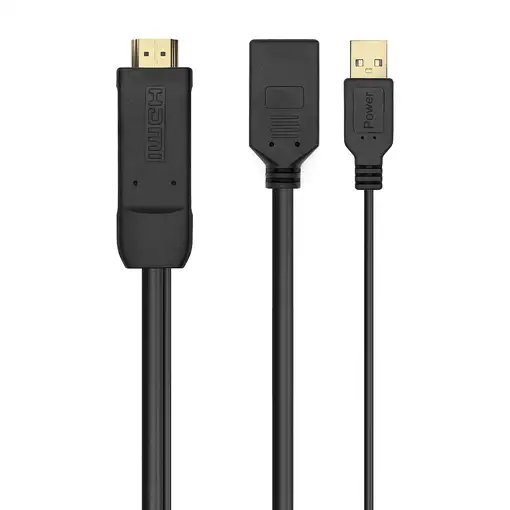 AISENS Conversor Activo HDMI 2.0 + USB Alim. a DISPLAYPORT V1.2, HDMI/M-USB/M-DP/H