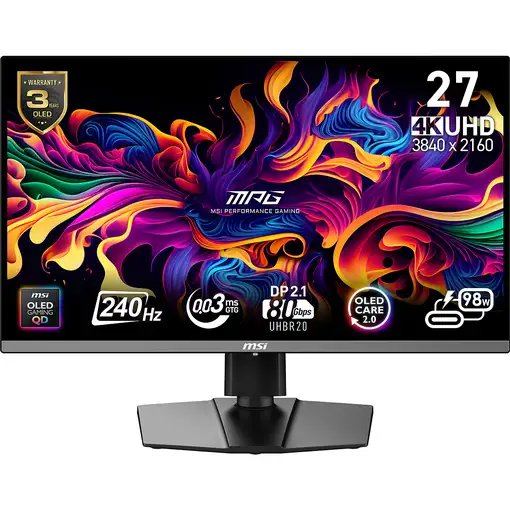 MSI MPG 272URX QD-OLED pantalla para PC 67,3 cm (26.5") 3840 x 2160 Pixeles 4K Ul