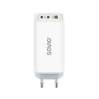 Savio LA-07 adowarka Sieciowa GaN 65W Biaa Auriculares, Auriculares, Tableta, Tel