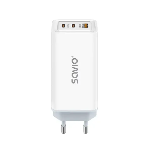 Savio LA-07 adowarka Sieciowa GaN 65W Biaa Auriculares, Auriculares, Tableta, Tel