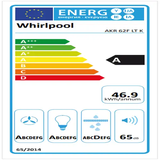 Whirlpool AKR 62F LT K De pared Negro 650 m³/h