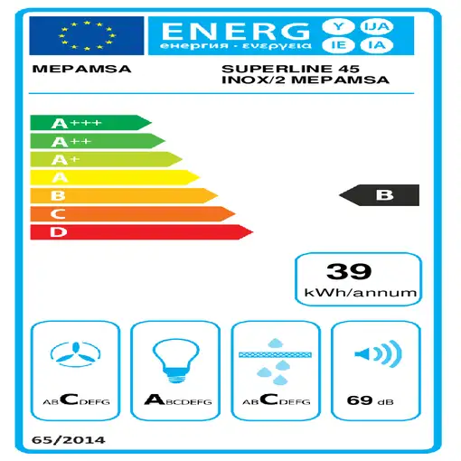 Mepamsa Superline 45 Telescópica o extraplana Acero inoxidable B 380 m³/h