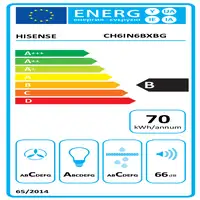 Hisense CH6IN6BXBG campana De pared Acero inoxidable B 650 m³/h